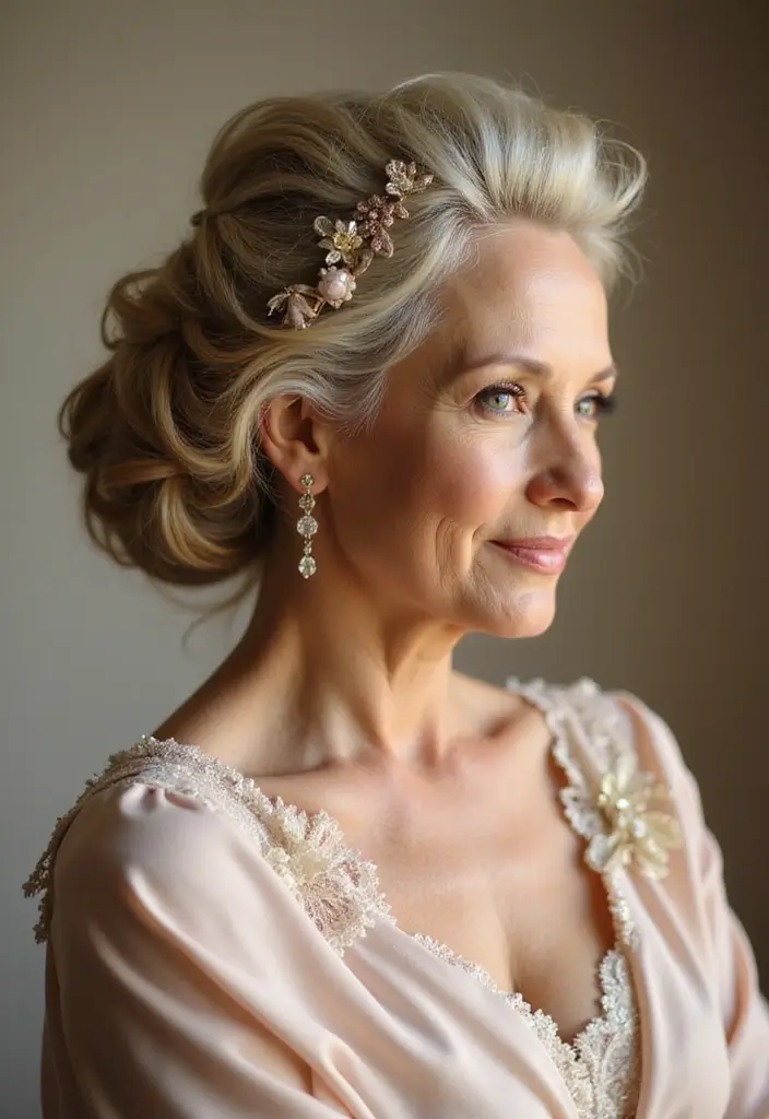 30+ Best Hairstyles and Haircuts for Women Over 70 That Turn Back Time 8 30+ Best Hairstyles and Haircuts for Women Over 70 That Turn Back Time - 8. Elegant Updo