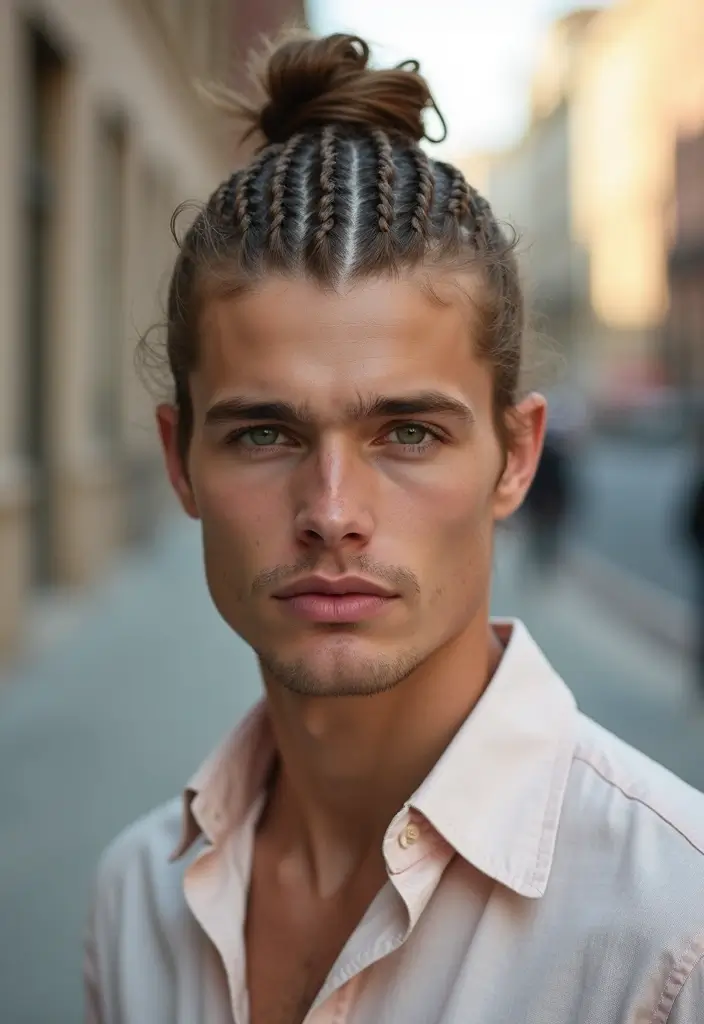 30 Cool Braided Hairstyles For Men That Never Go Out Of Style 4 30 Cool Braided Hairstyles For Men That Never Go Out Of Style - 4. Braided Bun