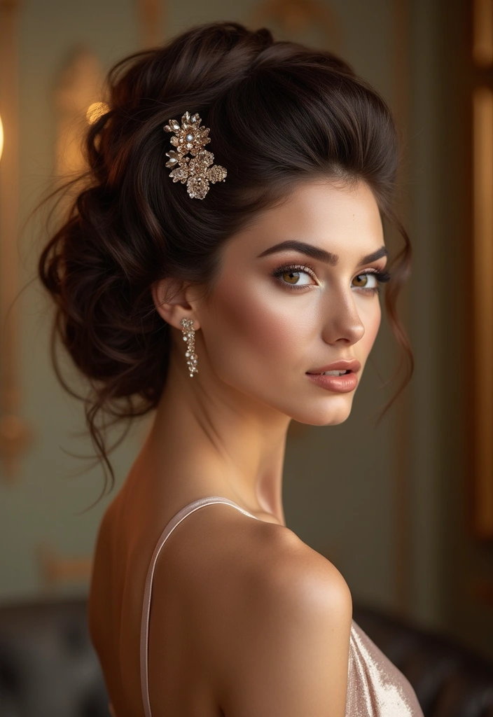 30+ Delightful Prom Updos For Long Hair That Will Wow Everyone 19 30+ Delightful Prom Updos For Long Hair That Will Wow Everyone - 17. Bold Bouffant