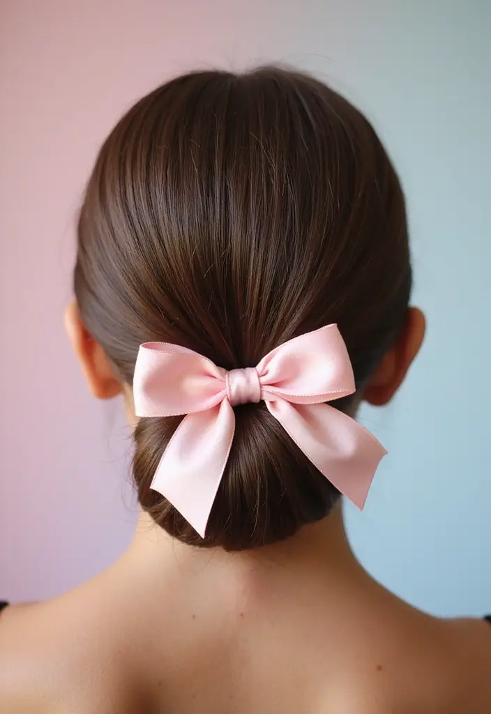 30+ Delightful Prom Updos For Long Hair That Will Wow Everyone 30 30+ Delightful Prom Updos For Long Hair That Will Wow Everyone - 26. Dainty Bow Bun