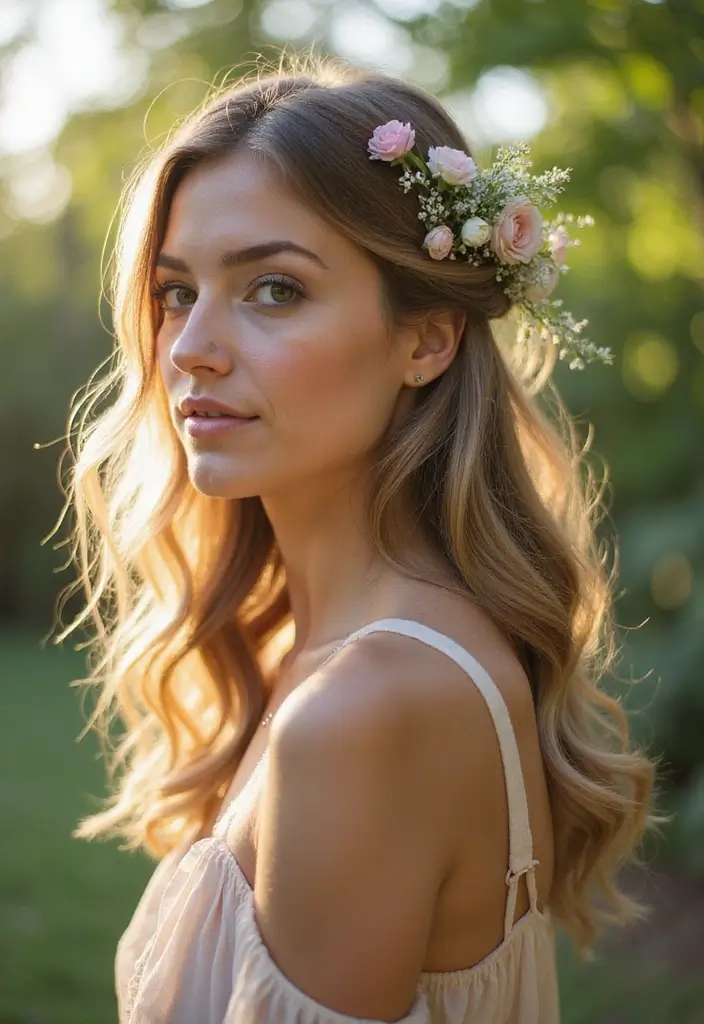 30+ Delightful Prom Updos For Long Hair That Will Wow Everyone 7 30+ Delightful Prom Updos For Long Hair That Will Wow Everyone - 7. Whimsical Half-Updo