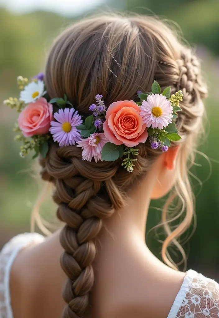 30+ Delightful Prom Updos For Long Hair That Will Wow Everyone 9 30+ Delightful Prom Updos For Long Hair That Will Wow Everyone - 9. Creative Floral Updo