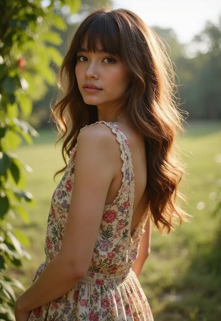 30 Front Layered Haircuts for Long Hair That Frame Beautifully - 11. Wavy Layers with Wispy Bangs