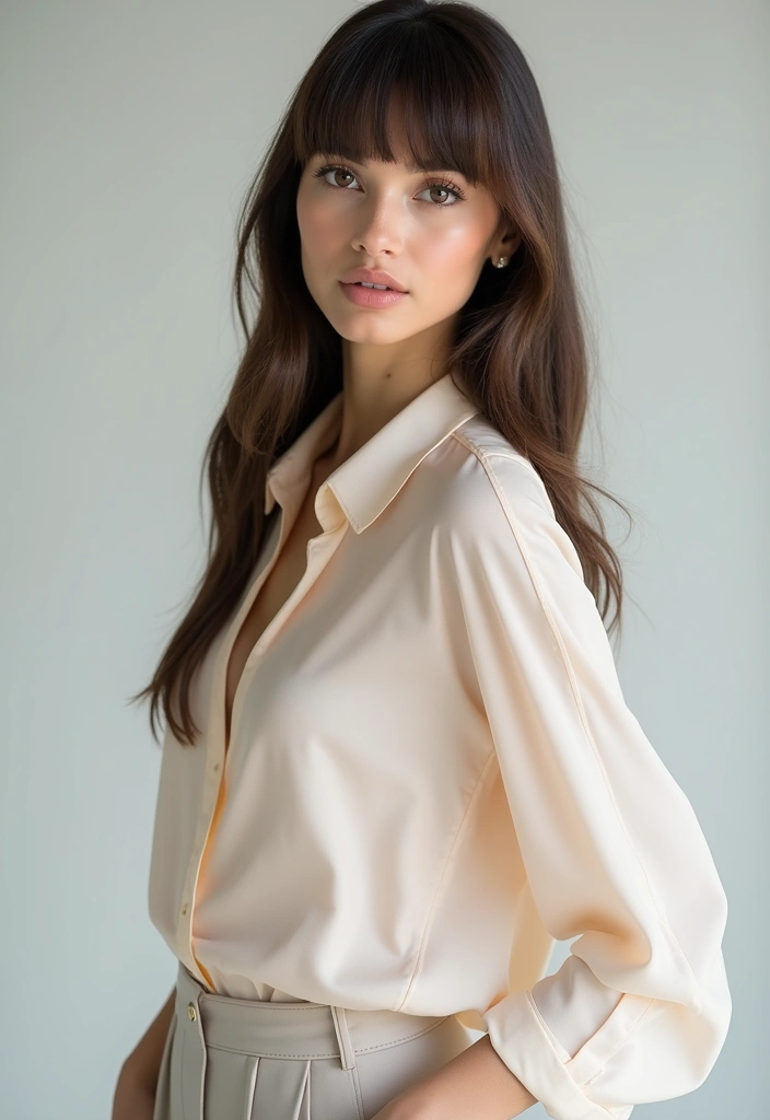 30 Front Layered Haircuts for Long Hair That Frame Beautifully - 12. Long Layers with blunt Cut Bangs