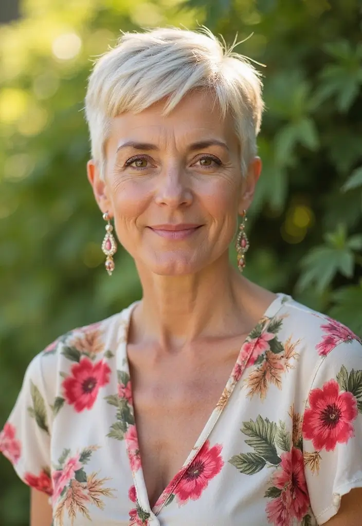 30 Pixie Haircuts for Women Over 50 That Look Youthful and Modern 11 30 Pixie Haircuts for Women Over 50 That Look Youthful and Modern - 11. Pixie with Highlights