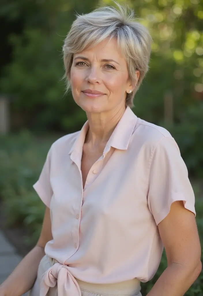 30 Pixie Haircuts for Women Over 50 That Look Youthful and Modern 18 30 Pixie Haircuts for Women Over 50 That Look Youthful and Modern - 16. Feathered Pixie