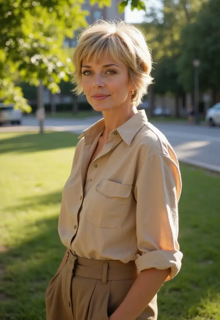 30 Pixie Haircuts for Women Over 50 That Look Youthful and Modern 19 30 Pixie Haircuts for Women Over 50 That Look Youthful and Modern - 17. Pixie with a Shaggy Fringe