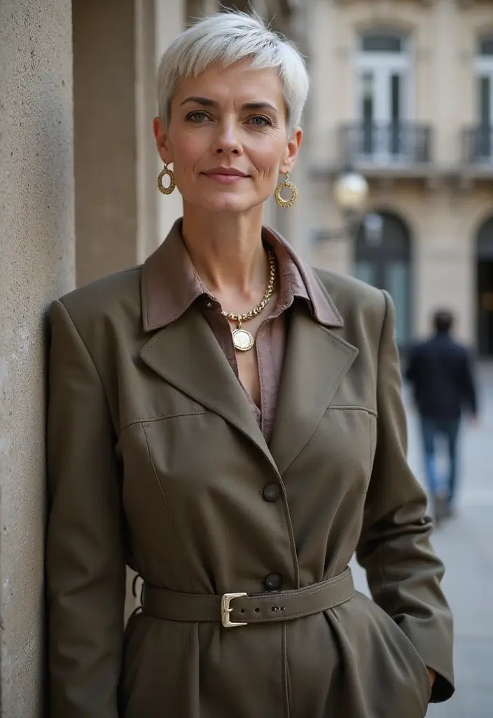 30 Pixie Haircuts for Women Over 50 That Look Youthful and Modern 23 30 Pixie Haircuts for Women Over 50 That Look Youthful and Modern - 21. Pixie with Defined Edges