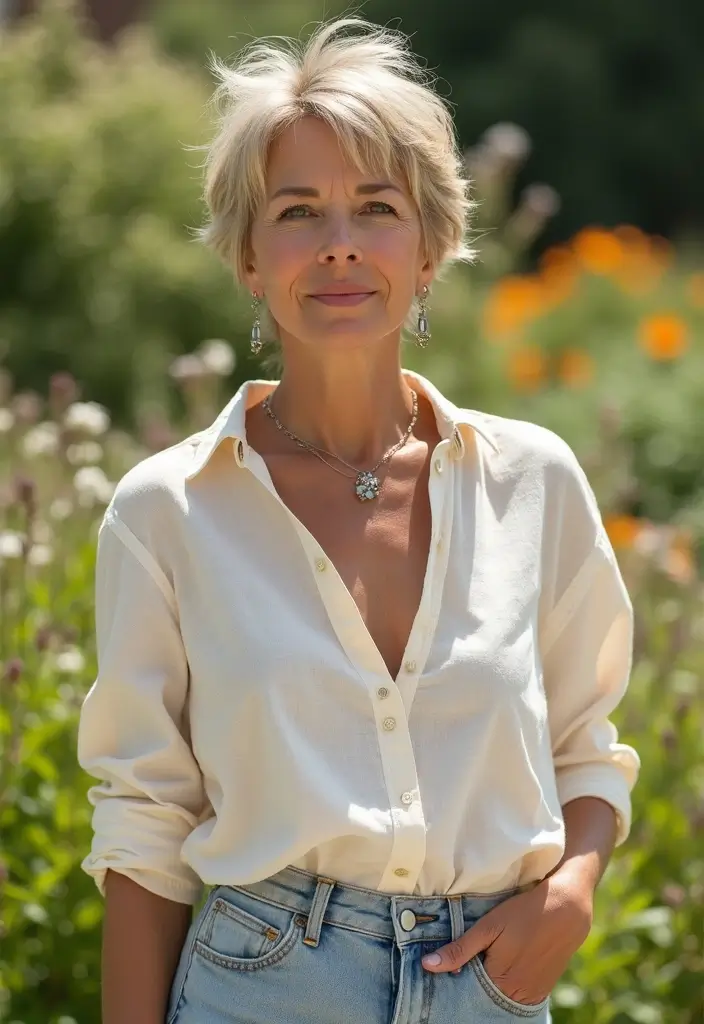 30 Pixie Haircuts for Women Over 50 That Look Youthful and Modern 26 30 Pixie Haircuts for Women Over 50 That Look Youthful and Modern - 23. Pixie with a Tousled Look