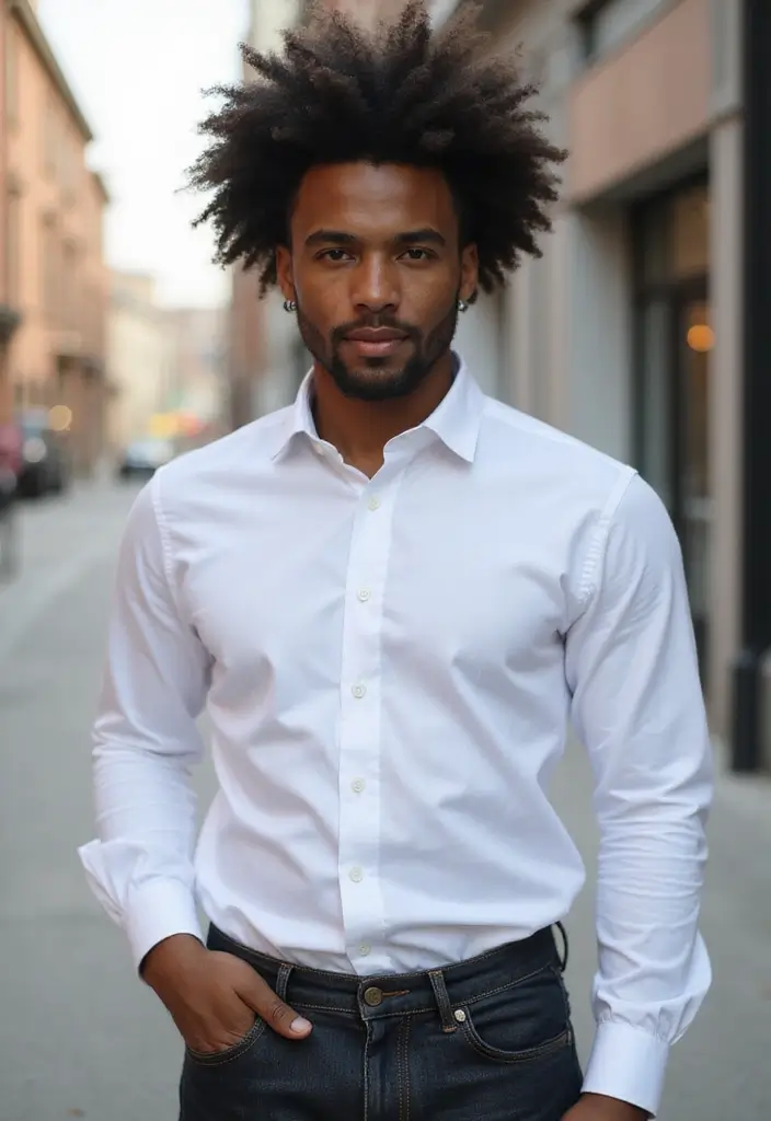 30 Stylish Fade Haircuts For Black Men To Upgrade Your Look 3 30 Stylish Fade Haircuts For Black Men To Upgrade Your Look - 3. Mid Fade with Afro