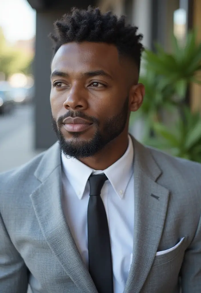 30 Stylish Low Taper Fade Haircuts for Black Men: Classic to Creative Designs - 10. Fade with a Beard