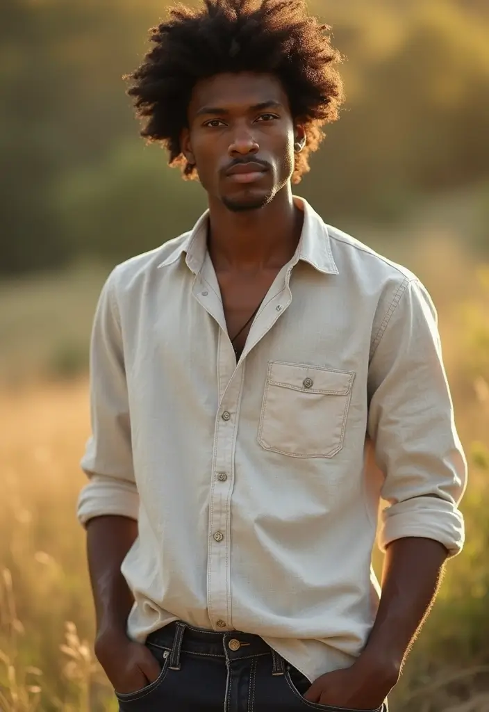 30 Stylish Low Taper Fade Haircuts for Black Men: Classic to Creative Designs - 18. Afro with Low Taper Fade